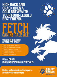 Crafty Beasts - Fetch Pale Ale "Beer" for pets - Four (4) Cans x 355mL per can