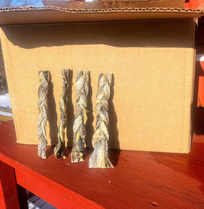 Collaskins Cod Twisteez 3.5KG case (225 pieces) of Medium (7") cod skin braided chews